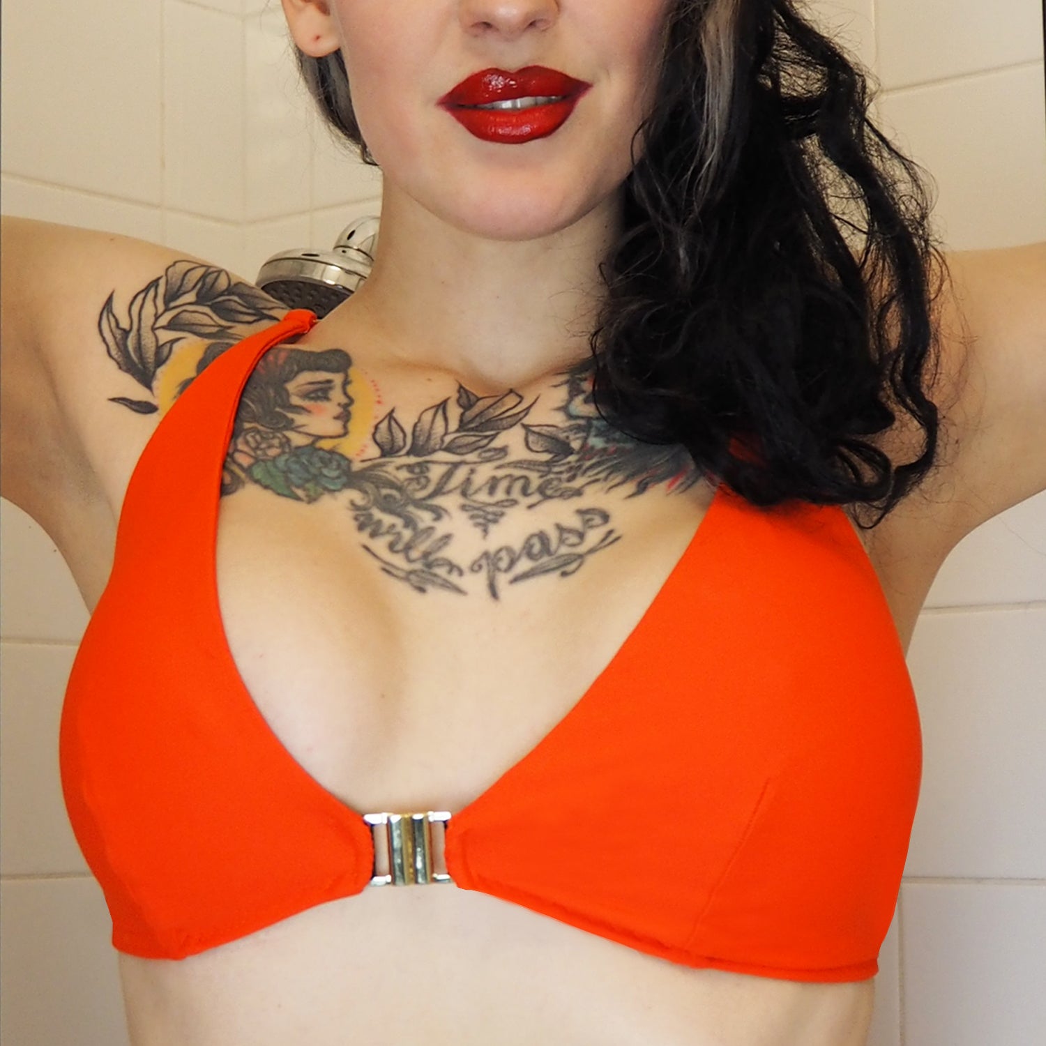 Itsy Bitsy Bikini Triangle Bralette mandarino